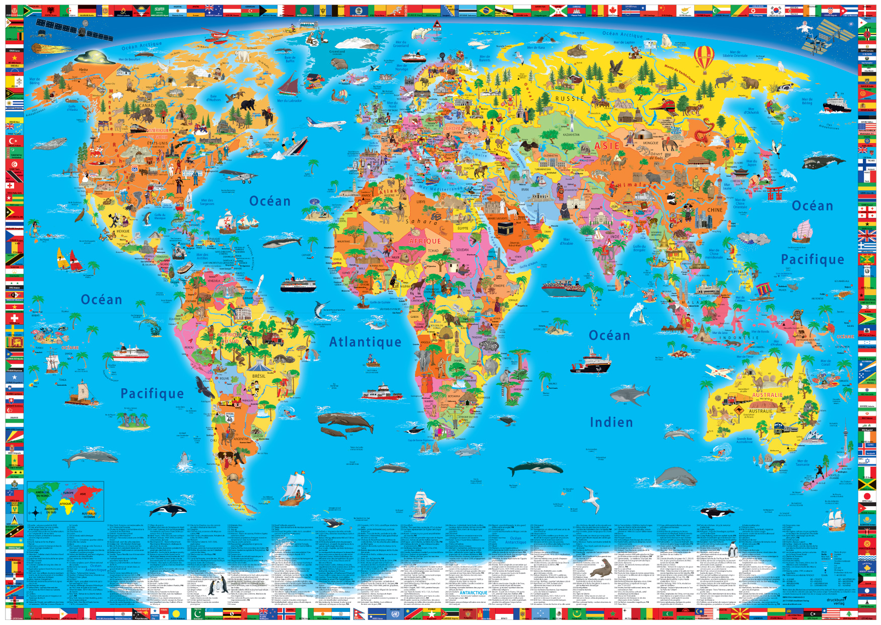 Carte politique du monde Illustré